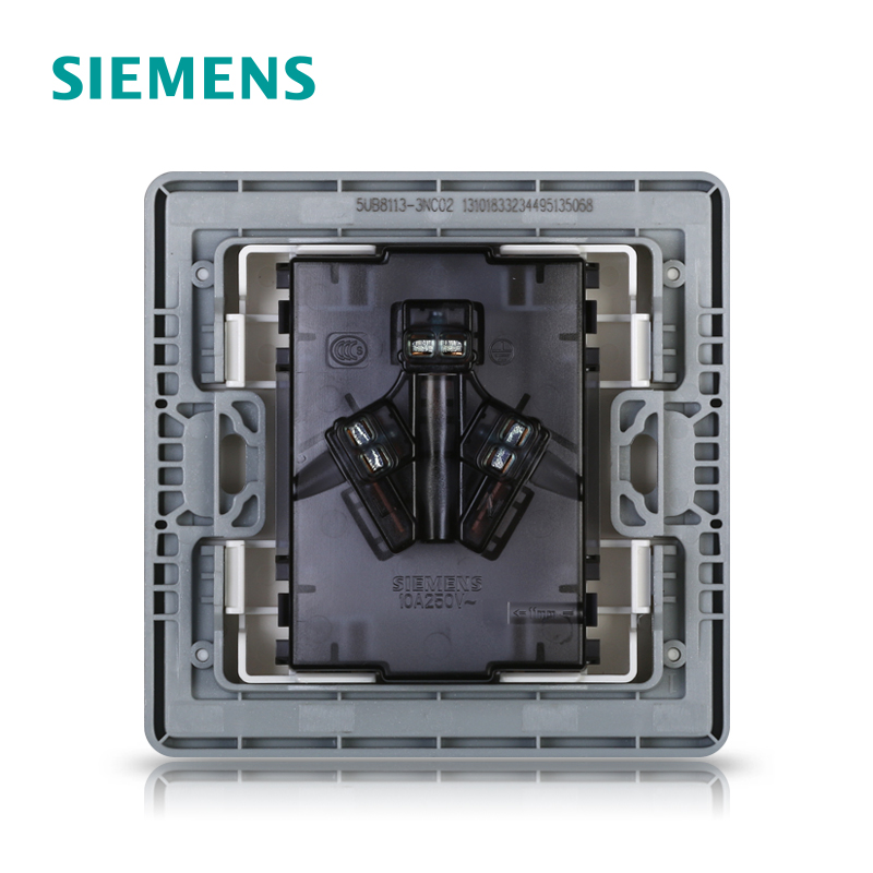 西门子(SIEMENS)开关插座 睿致钛银系列10A三孔电源插座UB81133NC02