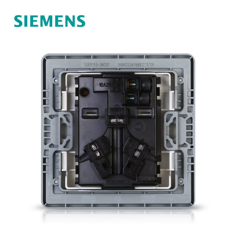 西门子（SIEMENS）开关插座 睿致钛银系列一开16A三孔空调插座5UB81933NC02图片