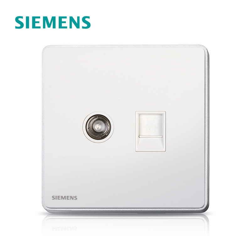 西门子(SIEMENS)开关插座 睿致钛银系列电脑+电视插座5UH81353NC02