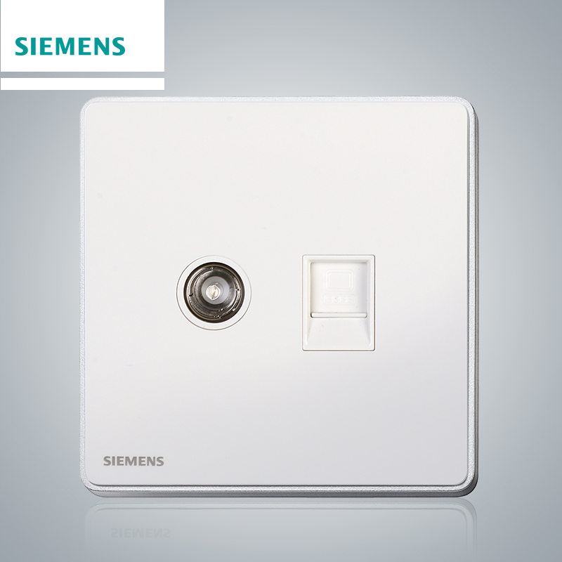 西门子(SIEMENS)开关插座 睿致钛银系列电脑+电视插座5UH81353NC02