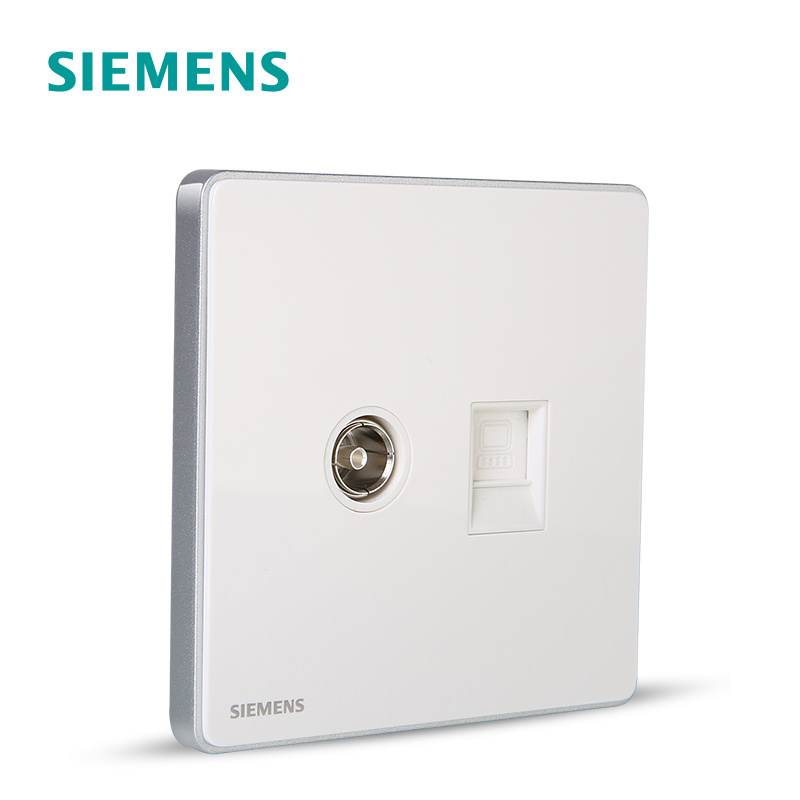 西门子(SIEMENS)开关插座 睿致钛银系列电脑+电视插座5UH81353NC02