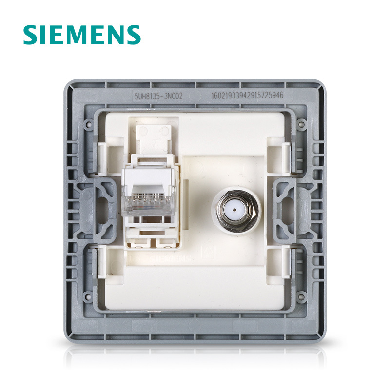 西门子(SIEMENS)开关插座 睿致钛银系列电脑+电视插座5UH81353NC02
