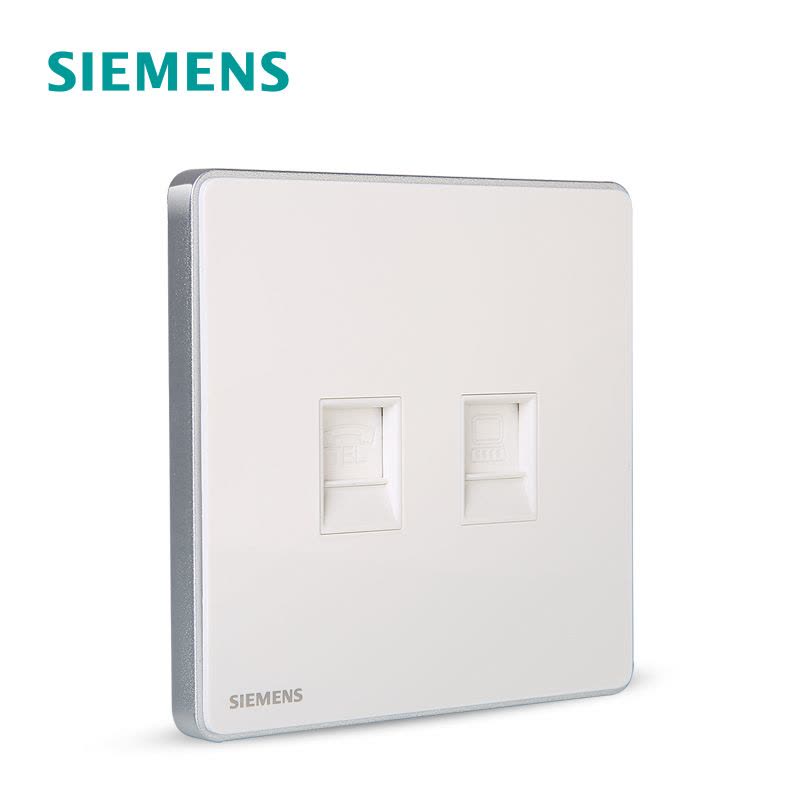 西门子(SIEMENS)开关插座 睿致钛银系列电脑+电话插座5UH81633NC02图片