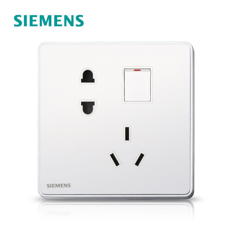 西门子（SIEMENS）开关插座 睿致钛银系列一开10A五孔电源插座5UB81843NC02