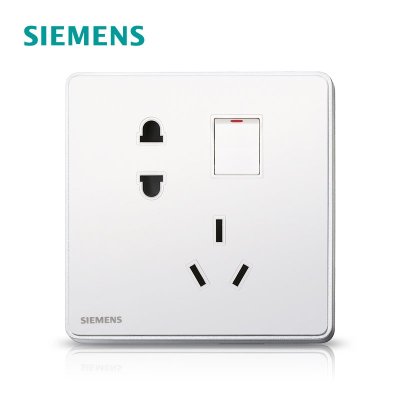 西门子（SIEMENS）开关插座 睿致钛银系列一开10A五孔电源插座5UB81843NC02