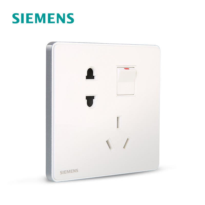 西门子（SIEMENS）开关插座 睿致钛银系列一开10A五孔电源插座5UB81843NC02图片