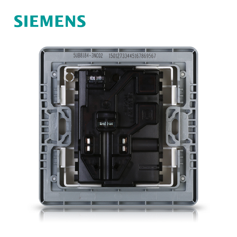 西门子（SIEMENS）开关插座 睿致钛银系列一开10A五孔电源插座5UB81843NC02