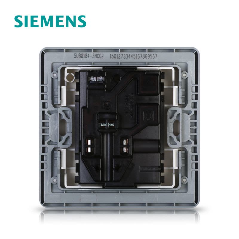 西门子（SIEMENS）开关插座 睿致钛银系列一开10A五孔电源插座5UB81843NC02图片