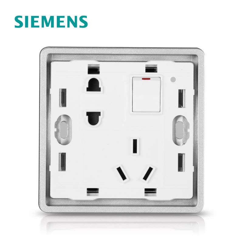 西门子（SIEMENS）开关插座 睿致钛银系列一开10A五孔电源插座5UB81843NC02图片