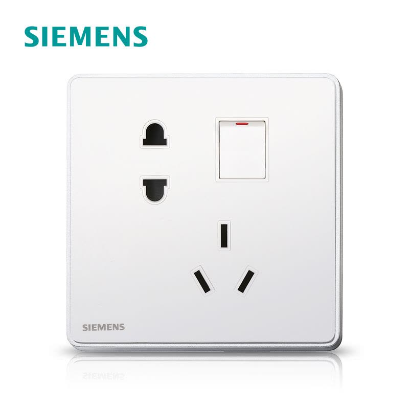 西门子（SIEMENS）开关插座 睿致钛银系列一开10A五孔电源插座5UB81843NC02图片