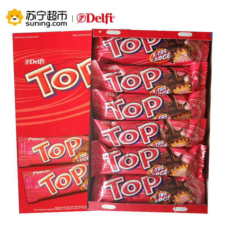 达辉(delfi) 草莓味脆米巧克力威化饼干 24*38g
