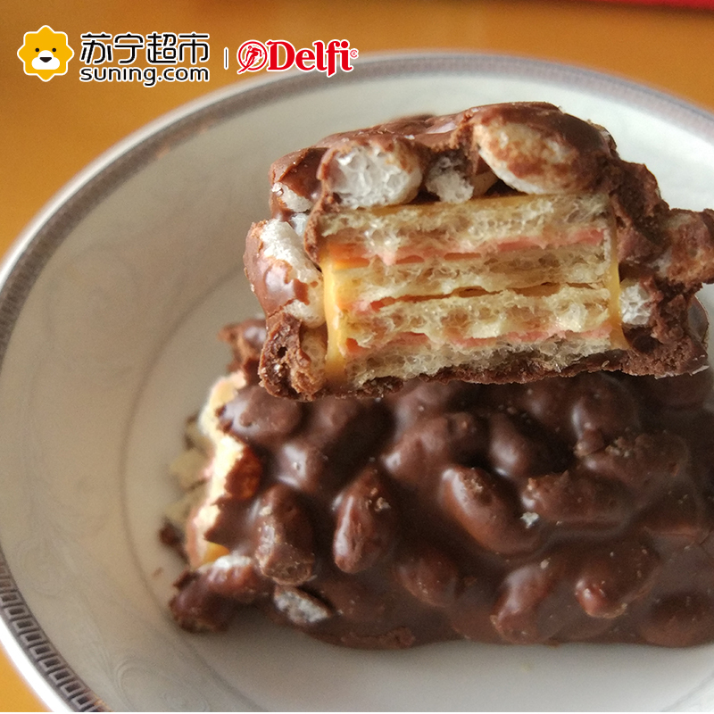达辉(delfi) 草莓味脆米巧克力威化饼干 24*38g
