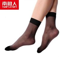 南极人5双装超薄水晶丝短袜柔软透明丝袜防勾丝袜 黑色