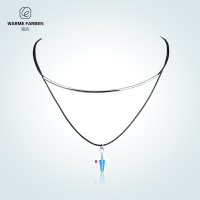 暖色采用施华洛世奇元素水晶吊坠 choker水晶项链双层十字架饰品