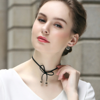 暖色原宿choker蝴蝶结颈链项圈 采用施华洛世奇元素脖子链女项链