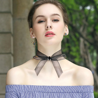 暖色挂坠蕾丝花边脖子链 2017新款女吊坠choker锁骨项链生日礼物