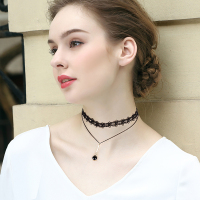 暖色choker颈链 奥地利水晶原宿项圈流苏双层套链脖子链生日礼物