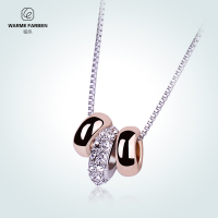 暖色采用施华洛世奇元素水晶项链 choker颈链项圈锁骨链短款挂坠