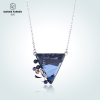 暖色采用施华洛世奇元素水晶项链 choker颈链蝴蝶轻奢挂坠女饰品