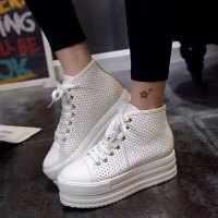 格瑞迪欧 2017新品女鞋系带气孔厚底松糕鞋舒适单鞋女士休闲鞋666