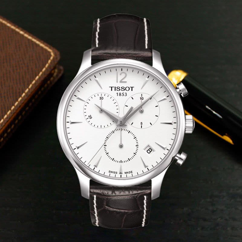 天梭TISSOT-俊雅系列 T063.617.16.037.00 石英男表 白色表盘图片