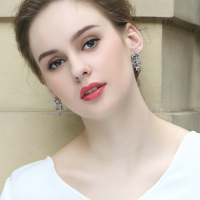 暖色气质五角星耳环 女长款耳坠欧美简约潮人星星耳钉个性耳饰品