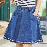天淳尔女装夏季牛仔中裙A字裙摆裙2017CYS-C341