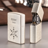 zippo防风打火机正版 1-6一朵雪花镀银 zippo原装正品1朵雪花朵