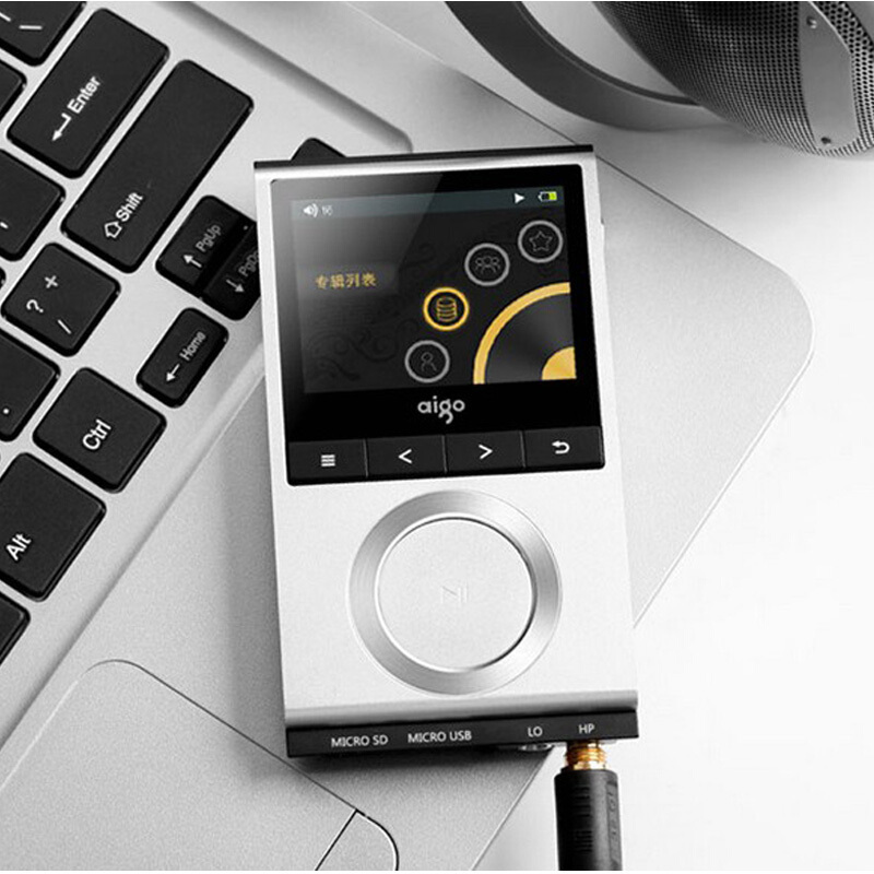 爱国者(aigo)M5 发烧DSD无损mp3音乐HIFI播放器插卡迷你有屏随身听16G 银色