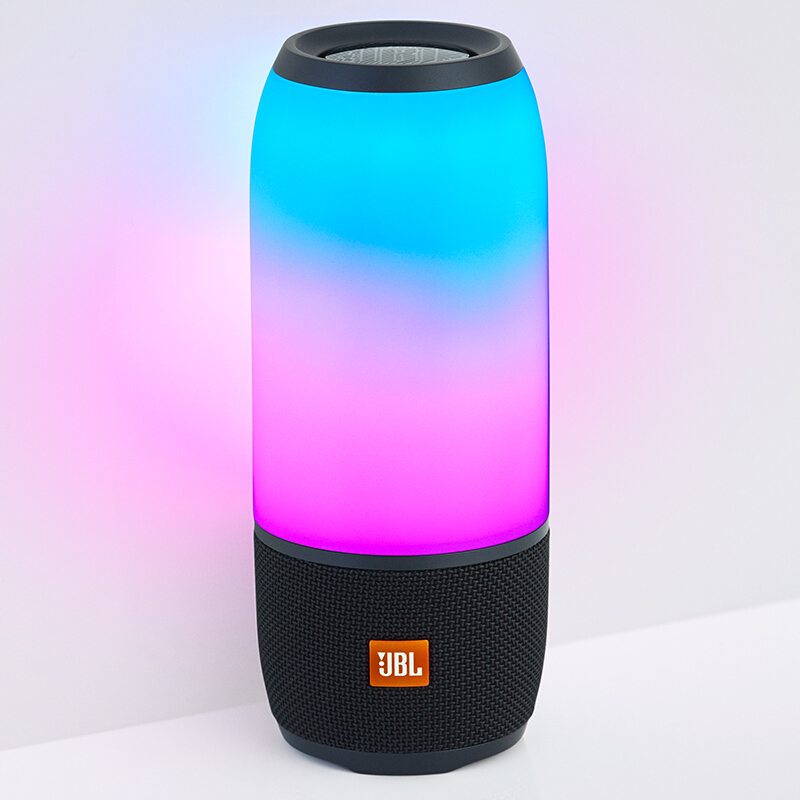 JBL Pulse3 音乐脉动3 炫彩蓝牙小音箱 音响 低音炮 便携迷你音响 音箱 防水设计 典雅黑