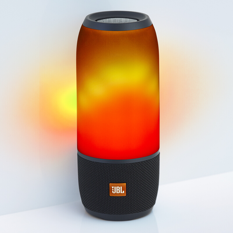 JBL Pulse3 音乐脉动3 炫彩蓝牙小音箱 音响 低音炮 便携迷你音响 音箱 防水设计 典雅黑