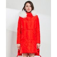 AIMISS/爱美斯2017冬装新款宽松简约中长款羽绒服女外套A168002