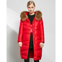 AIMISS/爱美斯2017冬装新款羽绒服女 修身显瘦貉子大毛领外套A168010