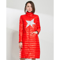 AIMISS/爱美斯2017冬装新款时尚修身中长款轻薄羽绒服女A168015