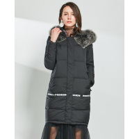 AIMISS/爱美斯2017冬装新款修身显瘦时尚大毛领中长款羽绒服女A168021