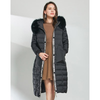 AIMISS/爱美斯2017冬装新款时尚修身显瘦简约中长款羽绒服女外套A168031