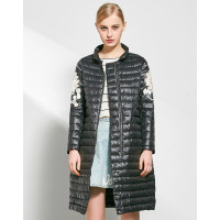 AIMISS/爱美斯2017冬装新款时尚简约修身显瘦中长款羽绒服女外套A168129