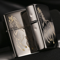 zippo打火机正版 ZP-28645黑冰马-PVD浸染激光刻 美国芝宝原装正品之宝打火机