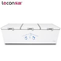 lecon/乐创洋博 1580升卧式冷柜 单温双门冰柜冷冻柜冷藏柜商用家用冰柜 中小商场专用 低能耗