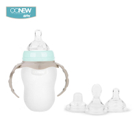 oonew喔喔牛三合一辅食喂养瓶标准口径宝宝餐具防摔米糊勺硅胶辅食勺米糊奶瓶180ml