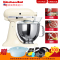 凯膳怡(KitchenAid)5KSM150PSCAC料理机家用4.8升全自动厨师机和面揉面打蛋搅拌机 杏仁白 原装进口