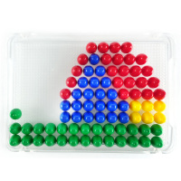 miniland 儿童益智玩具 创意拼插3D立体蘑菇钉拼图 31806圆钉拼图-盒装-100个