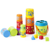 miniland 早教益智玩具 儿童益智软积木趣味叠叠乐 96285小牛图案堆叠桶