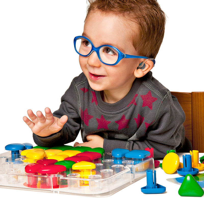 miniland 儿童益智玩具 创意拼插3D立体蘑菇钉拼图 95083大钉钉拼小图