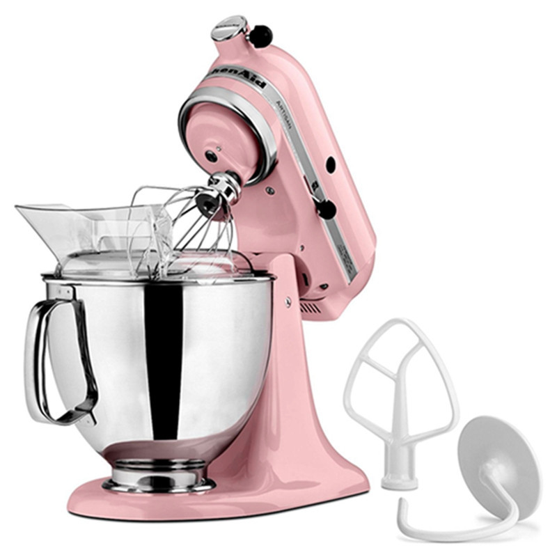凯膳怡（KitchenAid）5KSM150PSCPK料理机家用4.8升全自动厨师机和面揉面打蛋搅拌机 樱花粉 原装进口