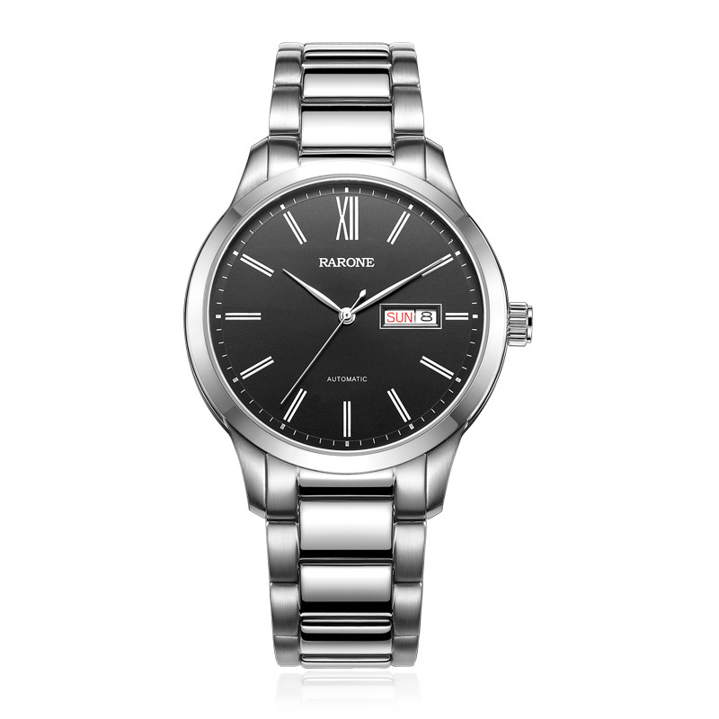 雷诺商务男表机械表全自动透底钢带手表男防水时尚经典款男士腕表