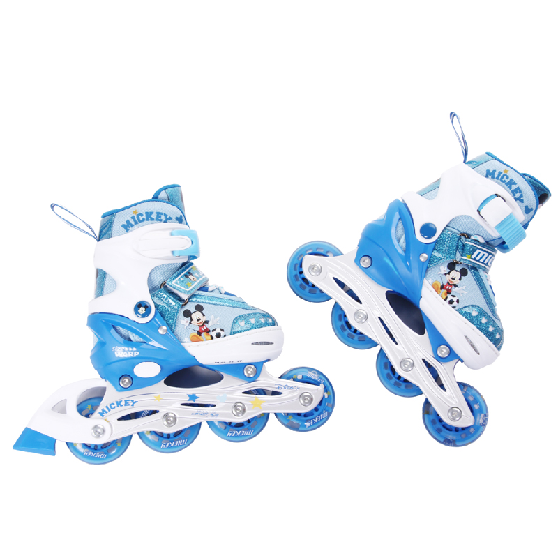 迪士尼(Disney)可调闪光儿童套装轮滑鞋 溜冰鞋旱冰鞋八轮全闪