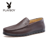 花花公子(PLAYBOY)透气舒适镂空打孔鞋驾车鞋百搭平底套脚皮鞋男鞋7BW509110L02