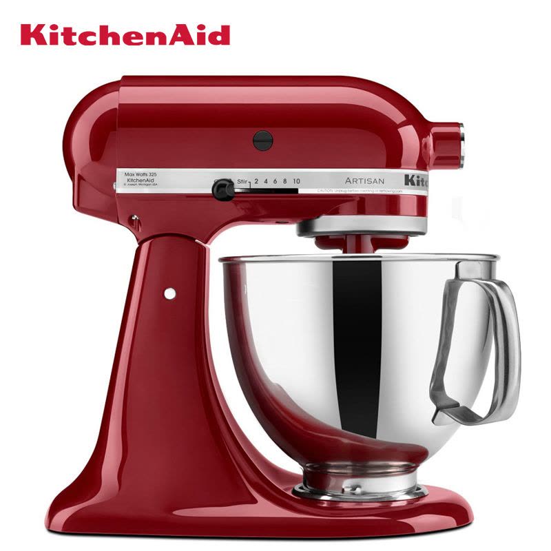 凯膳怡(KitchenAid)5KSM150PSCER料理机家用4.8升全自动厨师机和面揉面打蛋搅拌机 帝王红原装口图片