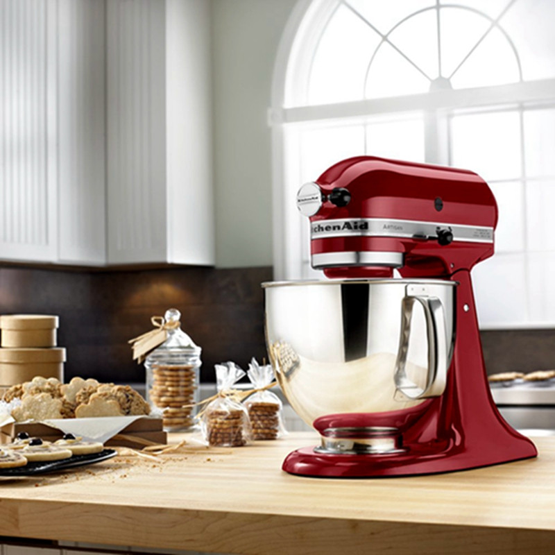 凯膳怡(KitchenAid)5KSM150PSCER料理机家用4.8升全自动厨师机和面揉面打蛋搅拌机 帝王红原装口